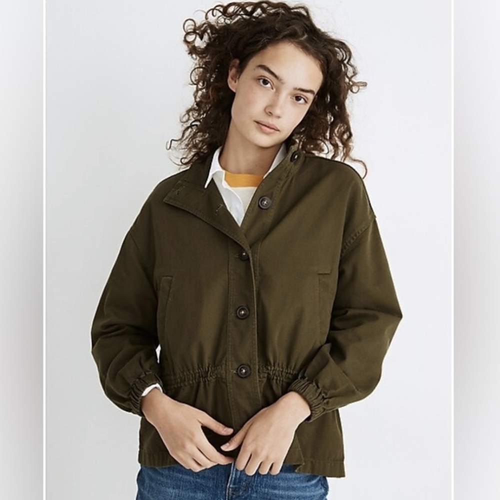 MADEWELL Highbury Military like style Balloon sleeve Button Casual Jacket Small